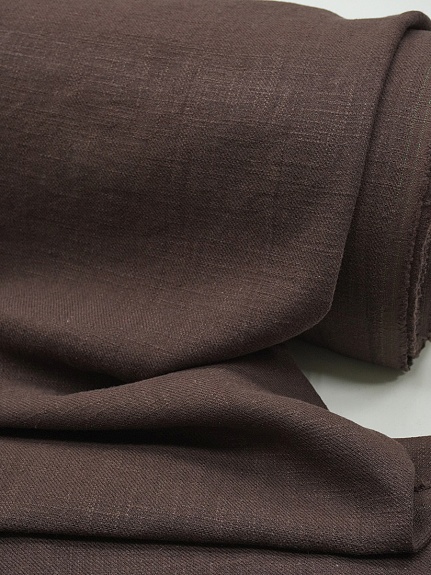 Крапива Рами (Ramie)-диагональ, цв.Темно-коричневый, ш.1.4м, крапива-100%, 240гр/м.кв