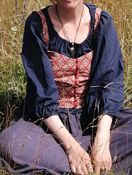 Жилет-корсет из поплина Премиум (Digital) "Восточный витраж"