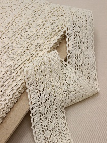 Кружево цв.суровый, ш.60мм, хлопок-100%, рис.153/3