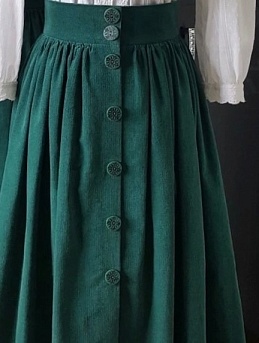 Юбка из микровельвета цвета Темный изумруд