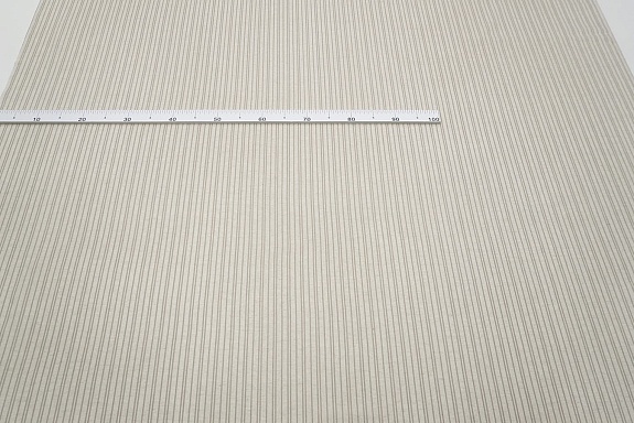 Полулен "Бежево-кофейные полоски" (на суровом), ш.1.5м, лен-30%, хлопок-70%, 140гр/м.кв