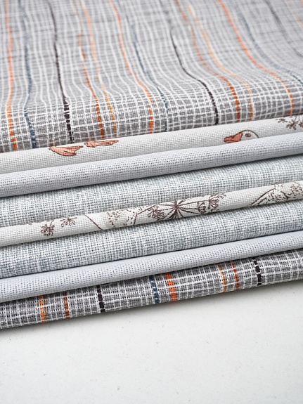 Набор тканей для рукоделия "Рогожка: набор компаньонов №3", 45*45 см, 8 шт