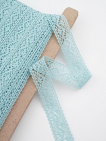 Кружево цв.нежно-бирюзовый с мятным оттенком, ш.27мм, хлопок-90%, п/э-10%