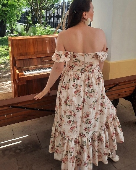 Платье из импортного хлопка "Роскошный букет"