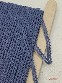 Кружево цв.темный джинс, ш.10мм, хлопок-90%, п/э-10%#009337