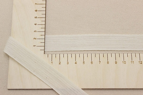 Лента миткалевая цв.суровый, ш.20мм, хлопок-100%