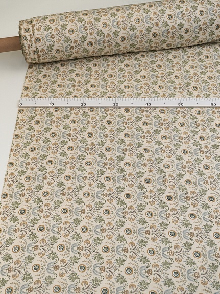 Сатин "Сказочный росточек" цв.св.бежево-молочный, ш.2.35м, хлопок-100%, 110гр/м.кв