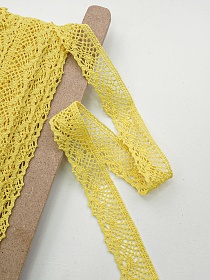 Кружево цв.желтый, ш.30мм, хлопок-90%, п/э-10%, рис.111/29