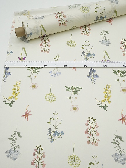 Батист "Полевое соло" цв.сливочный, ш.1.45м, хлопок-100%, 85гр/м.кв