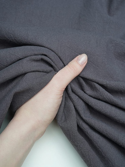 Мерный лоскут (ткань в отрезах) - Крапива Рами (Ramie) с хлопком цв.Графитово-серый, ш.1.4м