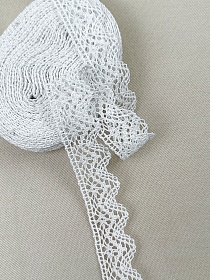 Кружево цв.белый, ш.32мм, хлопок-90%, п/э-10%, 10м, рис.031/1