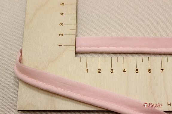 Кант отделочный цв.розовый персик, ш.15мм/5мм, хлопок-100%