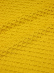 Вафельное премиум-полотно "Бохо" цв.сигнальный желтый, ш.1.72м, хлопок-100%, 230гр/м.кв