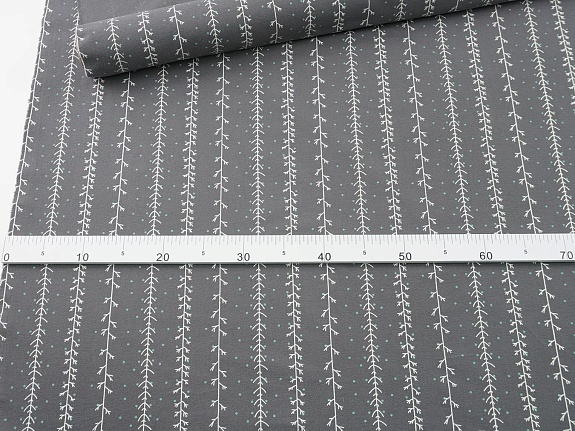 Теплый хлопок "Зимнее очарование" цв.темно-серый, СОРТ2, ш.1.5м, хлопок-100%, 160гр/м.кв