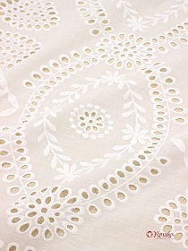 Шитье "Астория" (фестоны с 2х сторон), цв.молочно-белый, ВИД2, ш.1.3м, батист, хлопок-100%