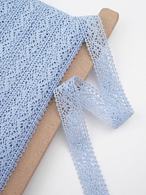 Кружево цв.небесно-голубая дымка, ш.27мм, хлопок-90%, п/э-10%