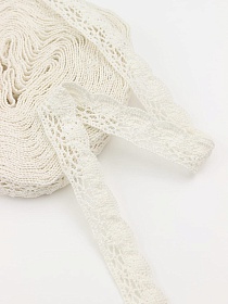 Кружево цв.ванильный, ш.19мм, хлопок-90%, п/э-10%, 10м, рис.110/2
