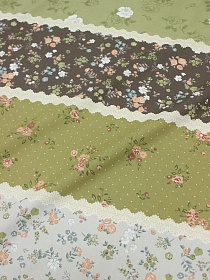 Сатин "Пэчворк - цветочные дорожки", ш.2.35м, хлопок-100%, 110гр/м.кв