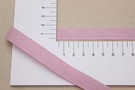 Лента киперная цв.светло-розовая дымка, ш.13мм, хлопок-100%