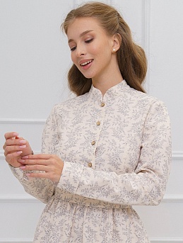 Нежное платье из теплого хлопка "Осенние травы"