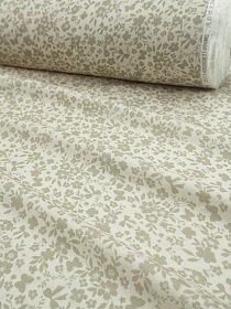 Муслин Премиум двухслойный гладкий "Порхающая полянка" цв.оливково-серый, ш.2.5м, хлопок-100%, 120гр/м.кв