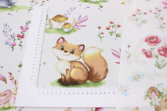 Поплин "Сказочная полянка - малыши", (комп), ш.1.5м, хлопок-100%, 110гр/м.кв