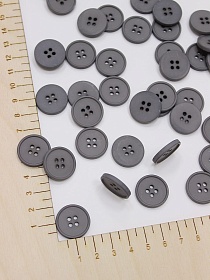 Пуговица пластмасса, цв.серый c оливковым оттенком, 20мм, 4 отверстия