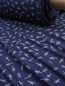 Трикотаж Кулир.гладь "Страж" цв.чернильно-синий, ш.1.96м (0.98*2, чулок), Компакт, хл-100%, 140гр/м.кв