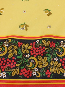 Рогожка "Красная рябина" цв.желтый, ш.1.5м, хлопок-100%, 160гр/м.кв