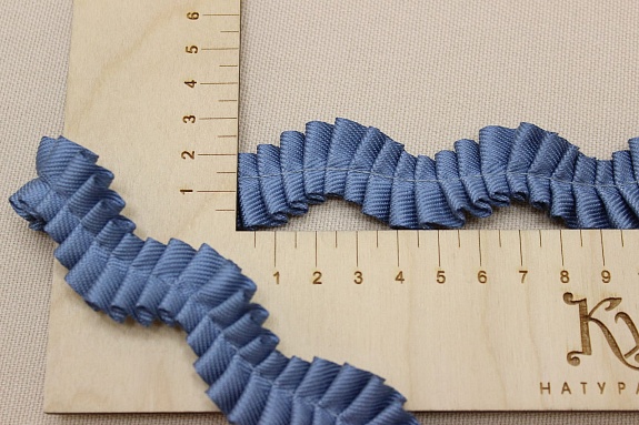 Тесьма плиссе "Волна" цв.пыльно-голубой, ш.20мм, п/э-100%