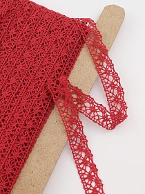 Кружево цв.красный, ш.20мм, хлопок-90%, п/э-10%, рис.015, цв.16
