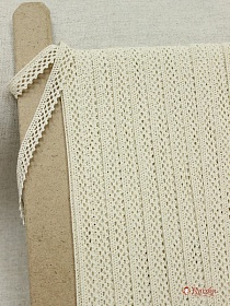 Кружево цв.светло-суровый, ш.10мм, хлопок-100%, рис.129/3