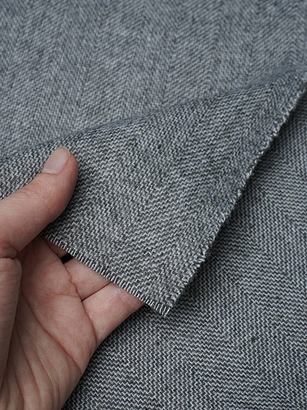 Шерсть костюмная Твид "Елочка" цв.серый, ш.1.5м, шерсть-50%, п/э-50%, 280гр/м.кв