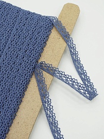 Кружево цв.винтажно-джинсовый, ш.12мм, хлопок-90%, п/э-10%, рис.071/21