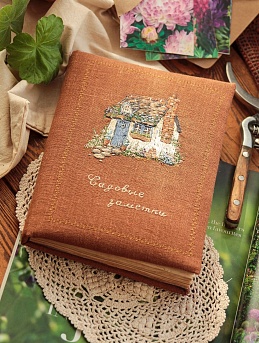 Обложка для блокнота с вышивкой из конопли с хлопком