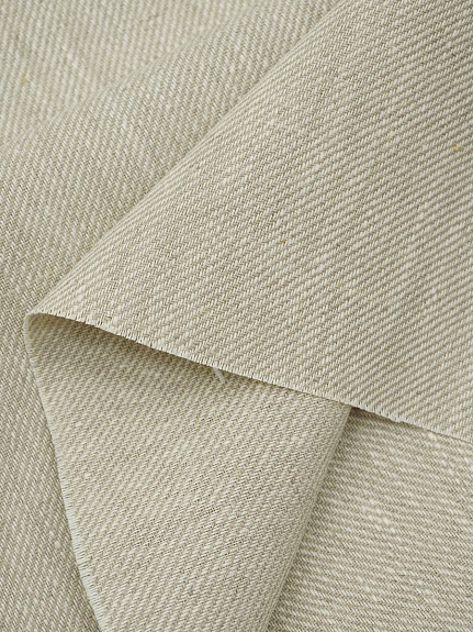 Льняная саржа цв.Натуральный, ш.1.5м, лен-100%, 290гр/м.кв