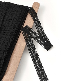 Кружево цв.черный, ш.25мм, хлопок-90%, п/э-10%, рис.149/26