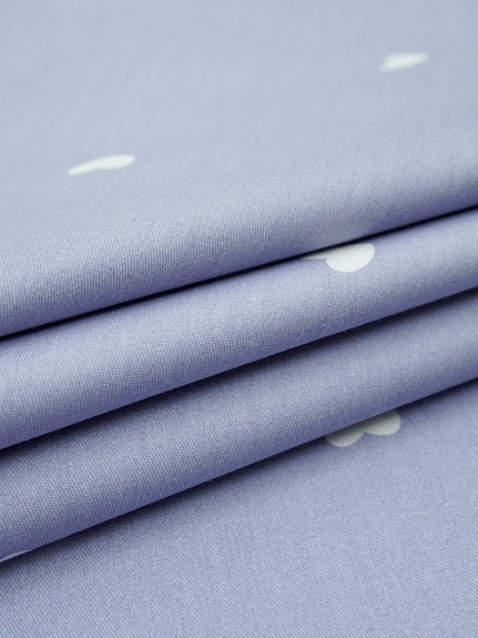 Сатин "Белые сердечки на сиренево-голубой дымке", ш.2.35м, хлопок-100%, 120гр/м.кв