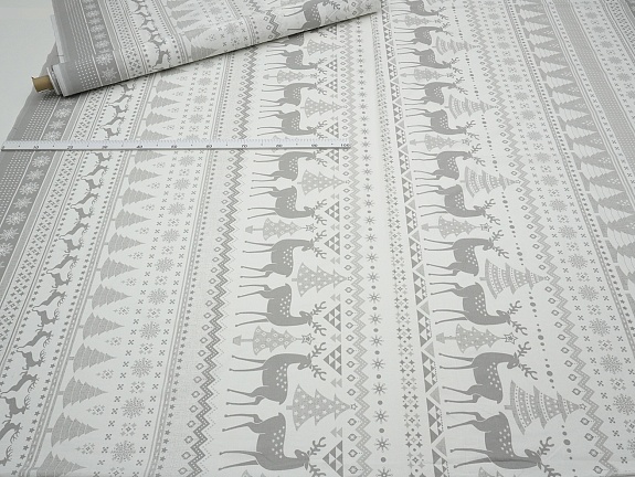 Поплин "Карелия - олени", (комп), ш.2.2м, хлопок-100%, 110гр/м.кв