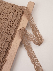 Кружево цв.песочно-коричневый, ш.25мм, хлопок-90%, п/э-10%, рис.044/9