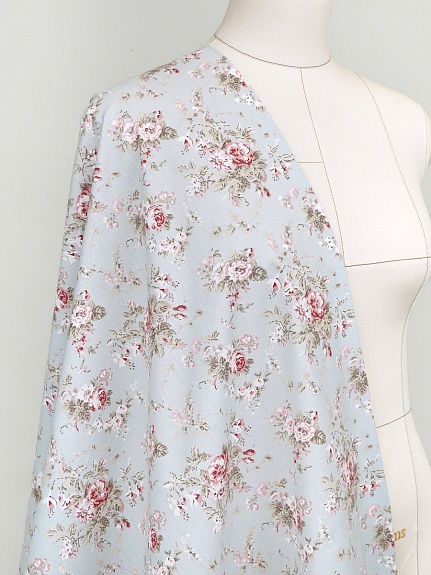 Ранфорс "Флори" цв.бл.серо-голубой, ш.2.4м, хлопок-100%, 115гр/м.кв 