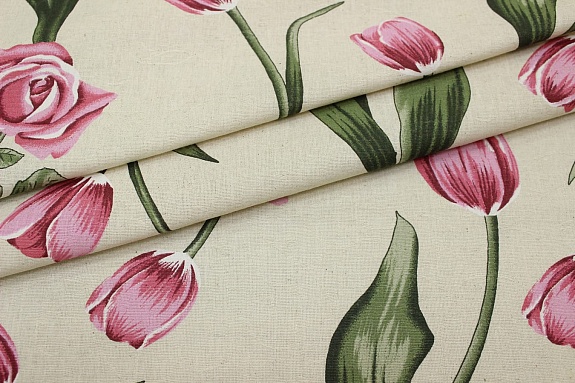 Полулен поэма "Аромат весны" (на суровом), ш.1.5м, лен-30%, хлопок-70%, 155гр/м.кв