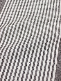 Холст полотенечный "Черные полосочки на белом", ш.0.5м, лен-100%, 240гр/м.кв