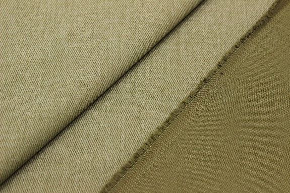 Джинс с ворсом цв.Т.оливково-бежевый, ш.1.5м, хлопок-100%, 330гр/м.кв