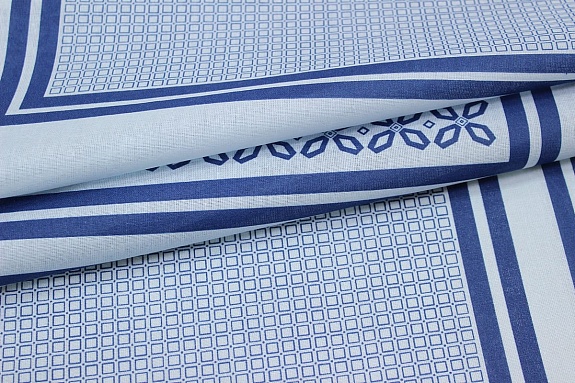 Ситец Крой носовых платков "Дамиан" цв.синий, СОРТ2, ш.1.35м, хлопок-100%, раппорт 63.5см