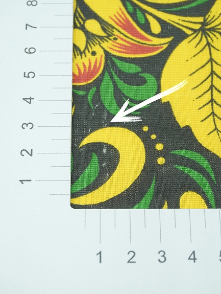 Бязь "Черно-желтая хохлома с зеленым", СОРТ2, ш.1.5м, хлопок-100%, 120гр/м.кв