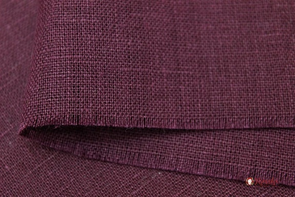 Лен костюмный цв.Темный вишнево-лиловый, ш.1.5м, лен-100%, 190гр/м.кв