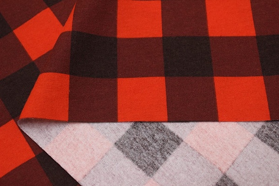 Фланель "Красная клетка", ш.1.5м, хлопок-100%,180гр/м.кв