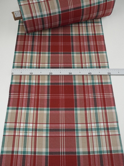 Вафельное полотно (холст) "Фокстрот" цв.бежевый/красный терракот, ш.0.5м, хлопок-100%, 165гр/м.кв