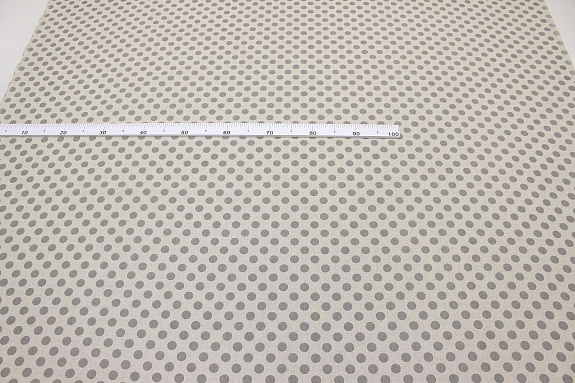 Полулен "Крупный темно-серый горох" (на т.суровом), ш.1.5м, лен -30%, хлопок-70%, 140гр/м.кв